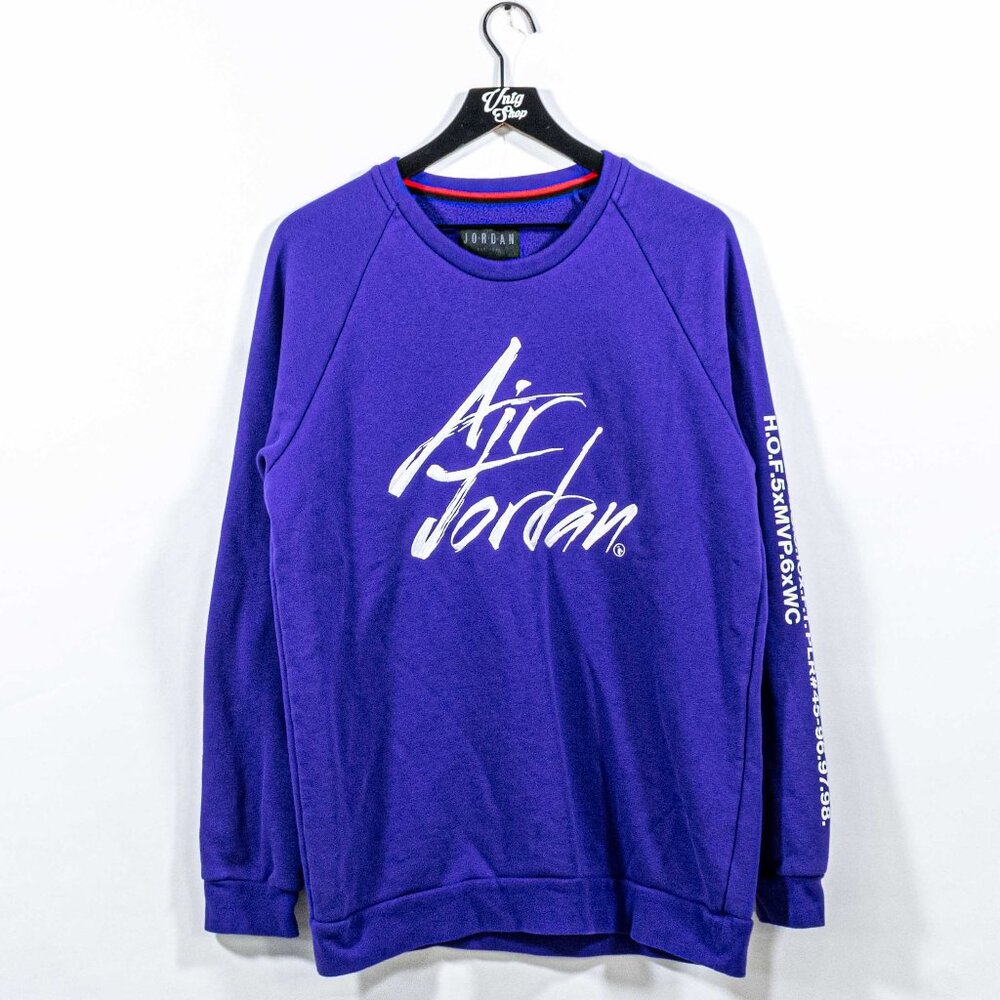 Air Jordan Crewneck Sweatshirt Embroidered Large Y2K Basketball Streetwear